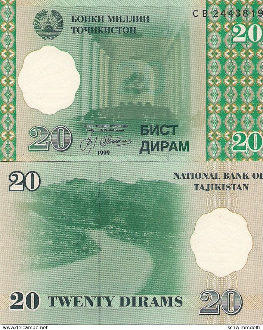 TADSCHIKISTAN - TADJIKISTÁN - 20 DRAM 1999 - P-12 - SIN CIRCULAR - UNZIRKULIERT - UNCIRCULATED - Tadschikistan