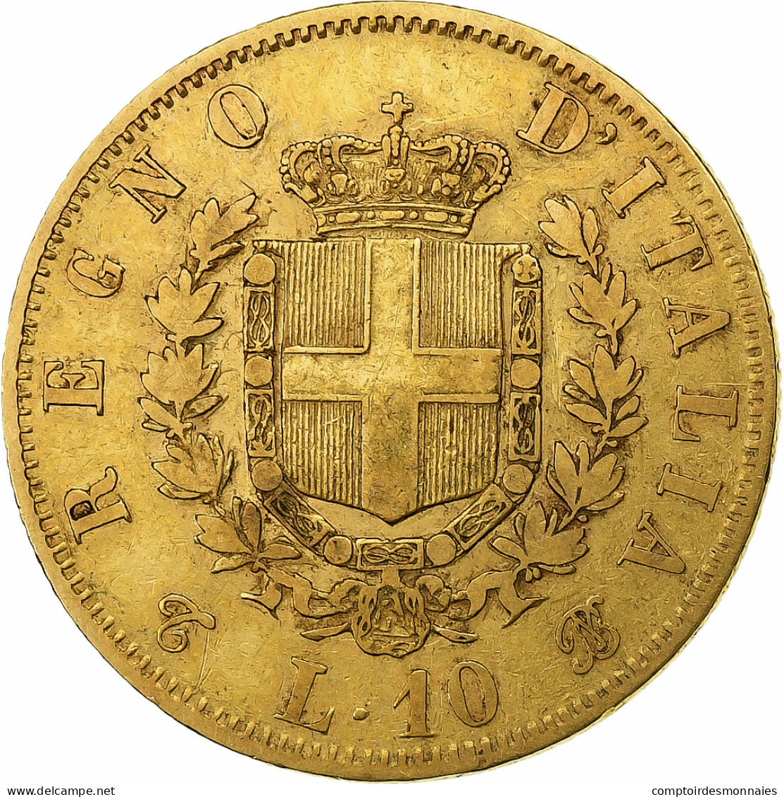 Italie, Vittorio Emanuele II, 10 Lire, 1863, Turin, Or, TB+, KM:9.3 - 1861-1878 : Victor Emmanuel II