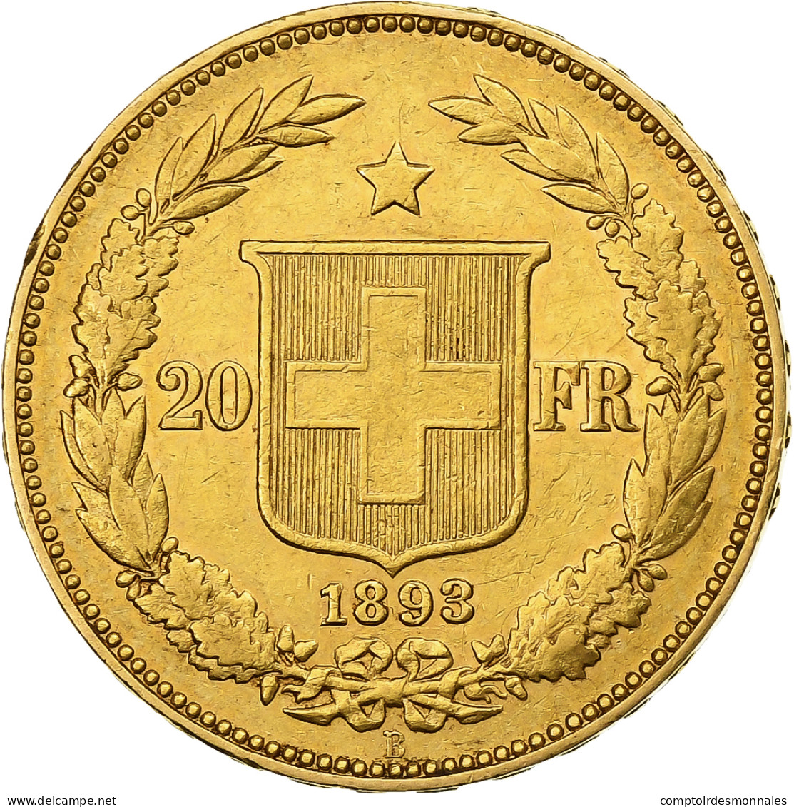 Suisse, 20 Francs, 1893, Bern, Or, TTB+, KM:31.3 - Andere & Zonder Classificatie