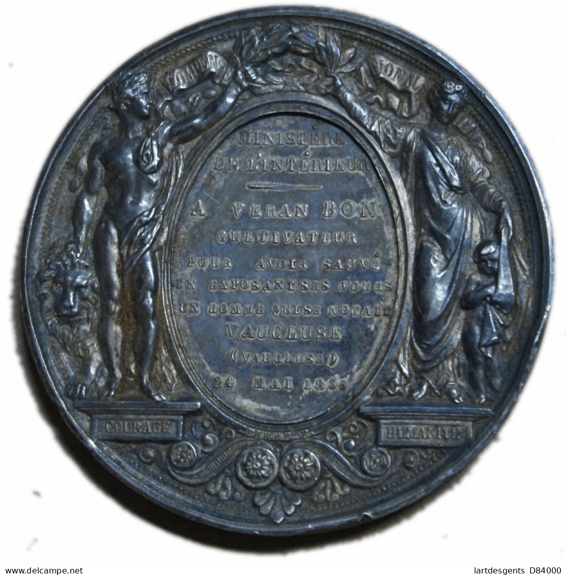 Médaille AR- Louis Philippe Ier, Décernée à Un Sauveur En Exposant Ses Jours VAUCLUSE 1835, Lartdesgents.fr - Other & Unclassified