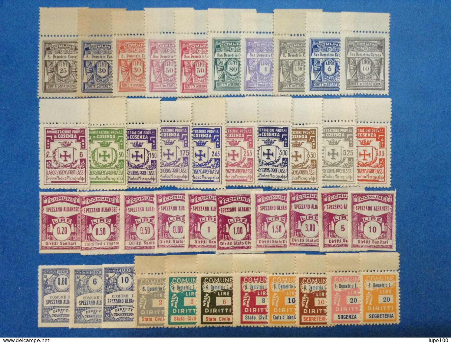 Lotto 41 Marche Da Bollo Comunali Nuove Local Municipal Stempelmarke Fiscaux Revenue Tax New Mnh** - Collections