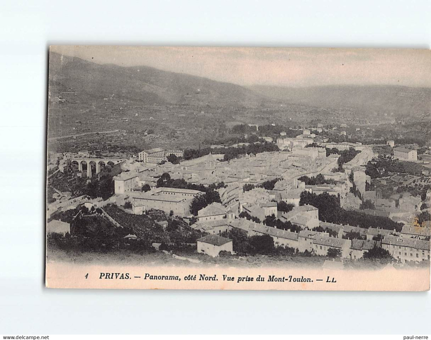 PRIVAS : Panorama, Vue Prise Du Mont-Toulon - Très Bon état - Privas