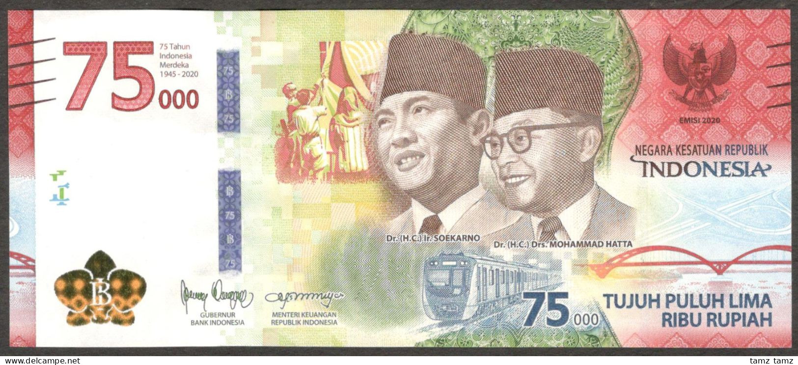 Full Set 8 Pcs First Prefix AAA Indonesia 1000 to 100 000 Rupiah 2016 - 2020 UNC