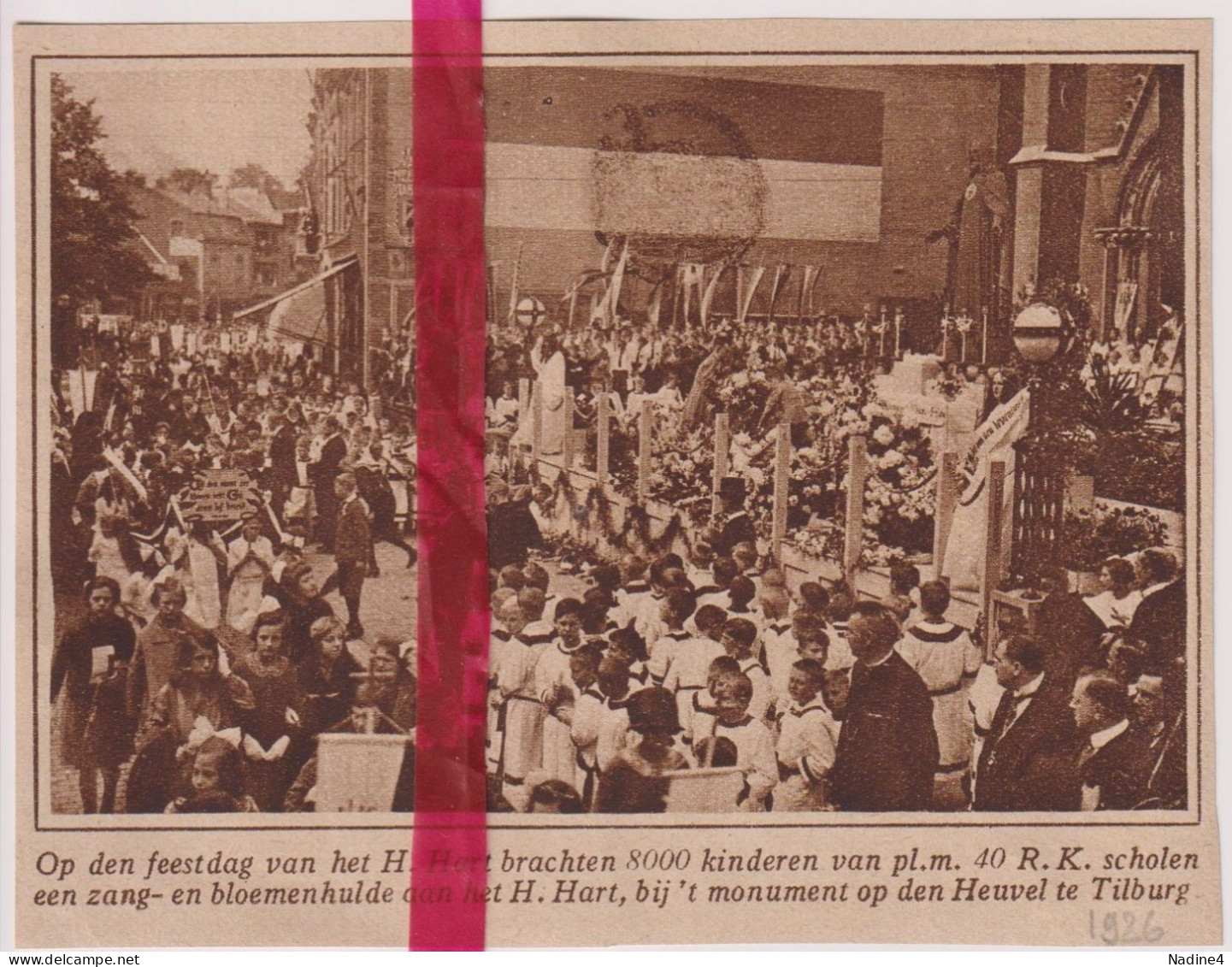 Tilburg - Feestdag H. Hart - Orig. Knipsel Coupure Tijdschrift Magazine - 1926 - Zonder Classificatie