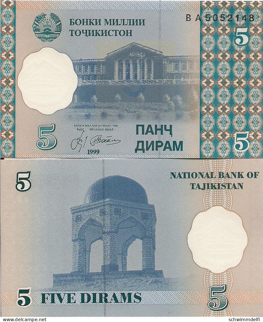TADSCHIKISTAN - TADJIKISTÁN - 1 DRAM 1999 - P-10 - SIN CIRCULAR - UNZIRKULIERT - UNCIRCULATED - Tadschikistan