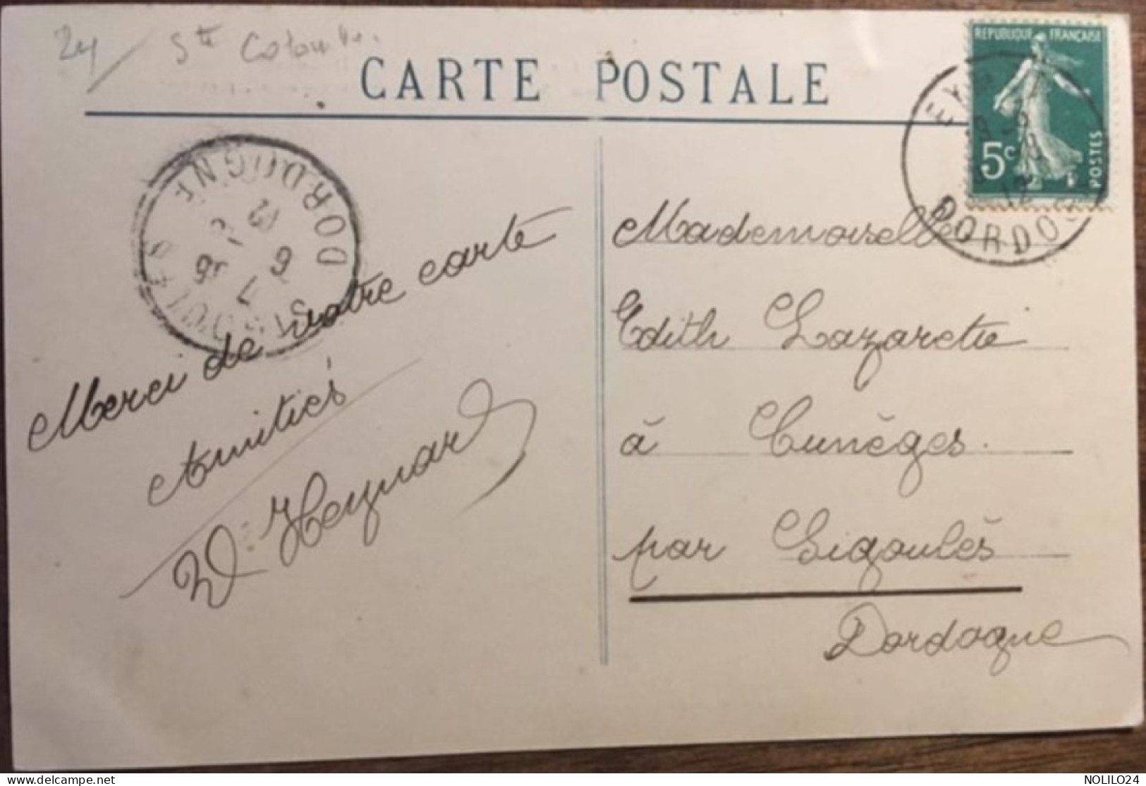 Cpa 24 Dordogne, Ste Colombe, Château La Finou, Série Les Vieux Châteaux De La Dordogne, écrite En 1912 - Otros & Sin Clasificación