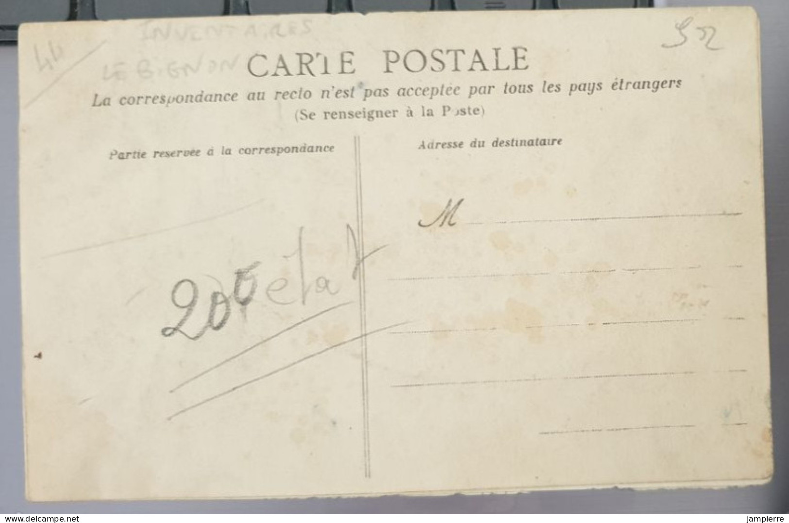 Inventaire Le Bignon (13 Mars 1906) état (rare) - Altri & Non Classificati