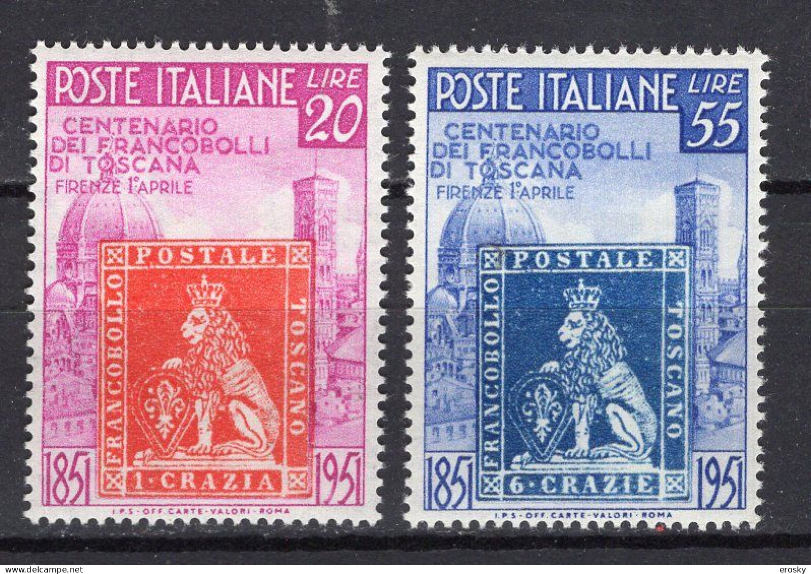 Y0120 - ITALIA Ss N°653/54 - ITALIE Yv N°591/92 ** TIMBRE DE TOSCANE - 1946-60: Mint/hinged