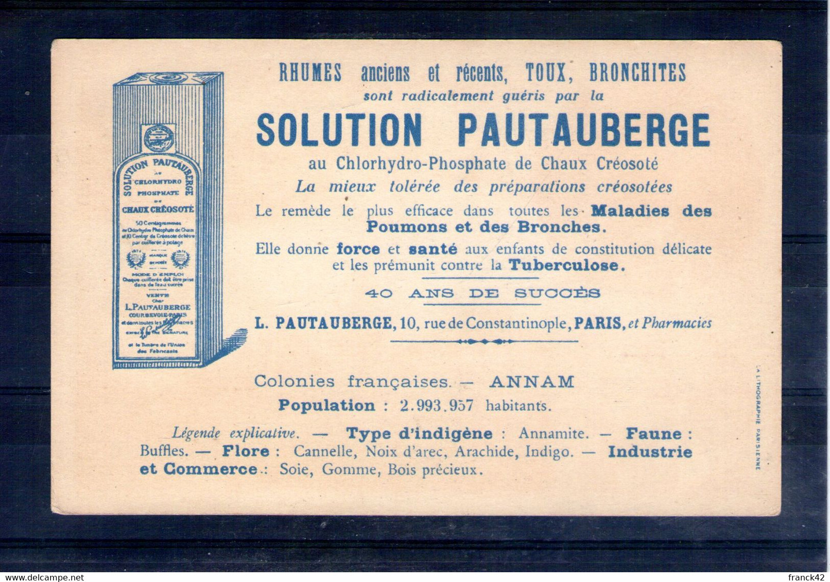 Les Colonies Françaises. L'annam. Solution Pautauberge. Format CPA - Altri & Non Classificati