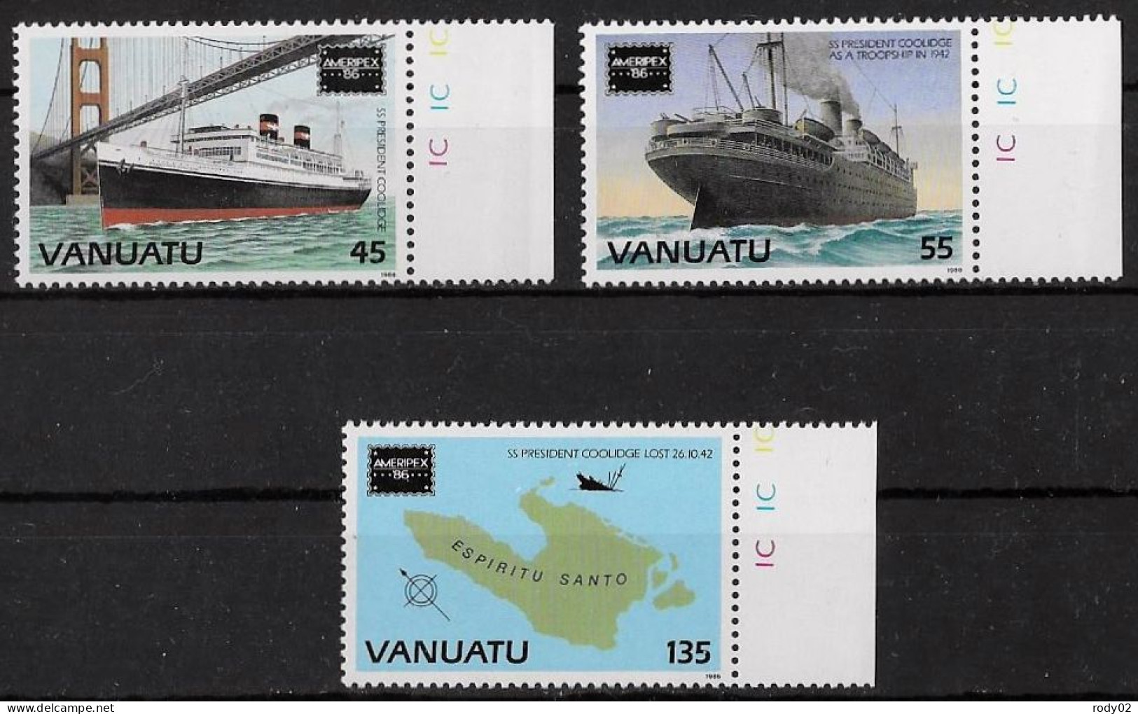 VANUATU - BATEAUX - N° 740 A 742 - NEUF** MNH - Bateaux