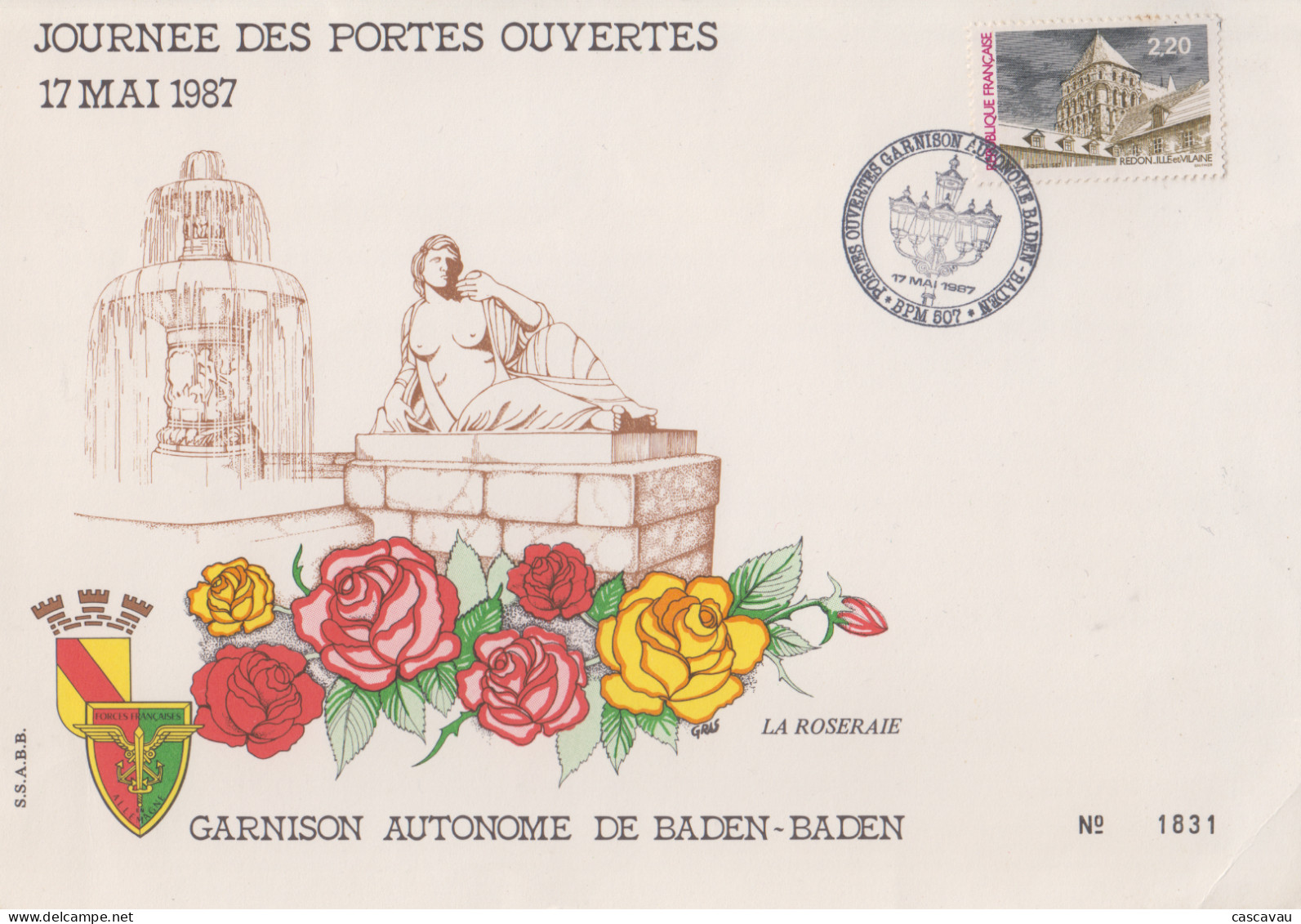 Carte  FRANCE   Journée  Portes  Ouvertes   Garnison  Autonome  De   BADEN - BADEN   1987 - Militaria