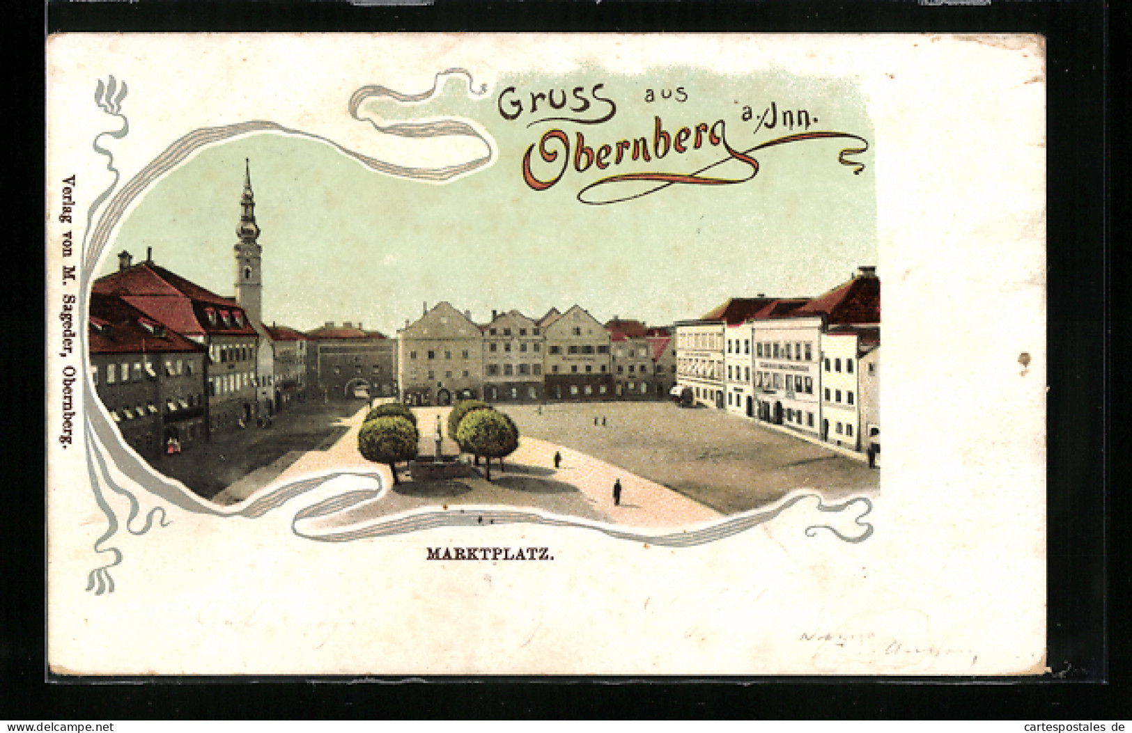 AK Obernberg A. Inn, Marktplatz Im Sonnenschein  - Autres & Non Classés