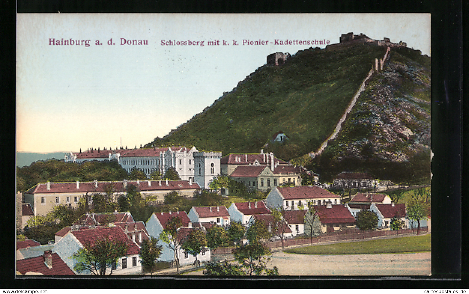 AK Hainburg A. D. Donau, Schlossberg Mit K. K. Pionier-Kadettenschule  - Andere & Zonder Classificatie