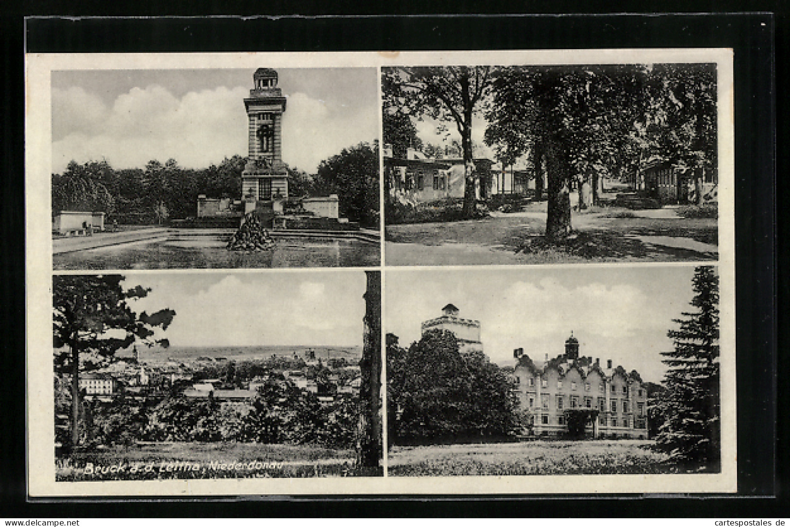 AK Bruck A.d. Leitha, Ortsansicht, Schloss Prugg, Bruckneudorf Mit Kriegerdenkmal  - Andere & Zonder Classificatie