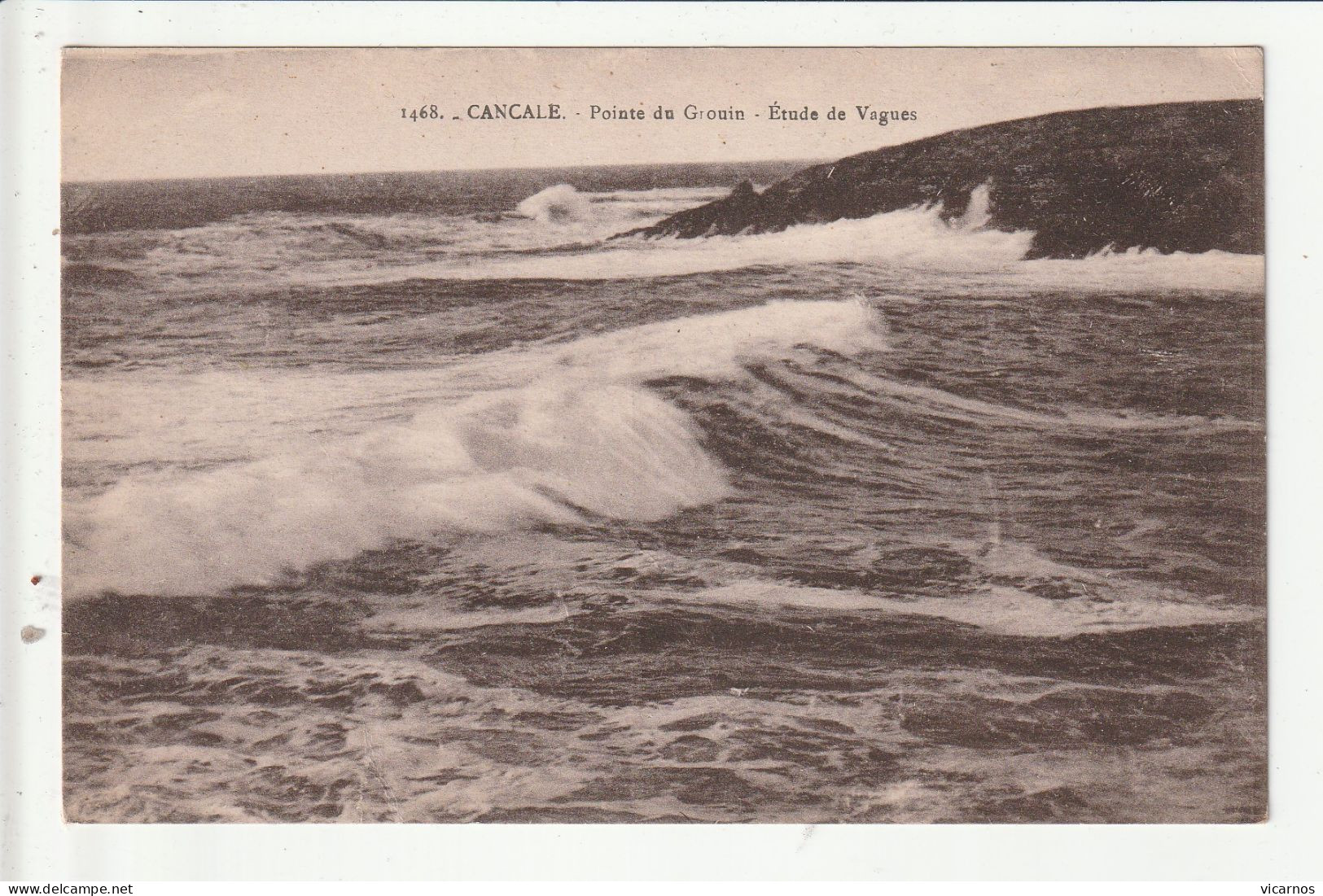 CP 35 CANCALE Pointe Du Groin Etude De Vagues (publicité Grand Pardon Au Dos) - Cancale