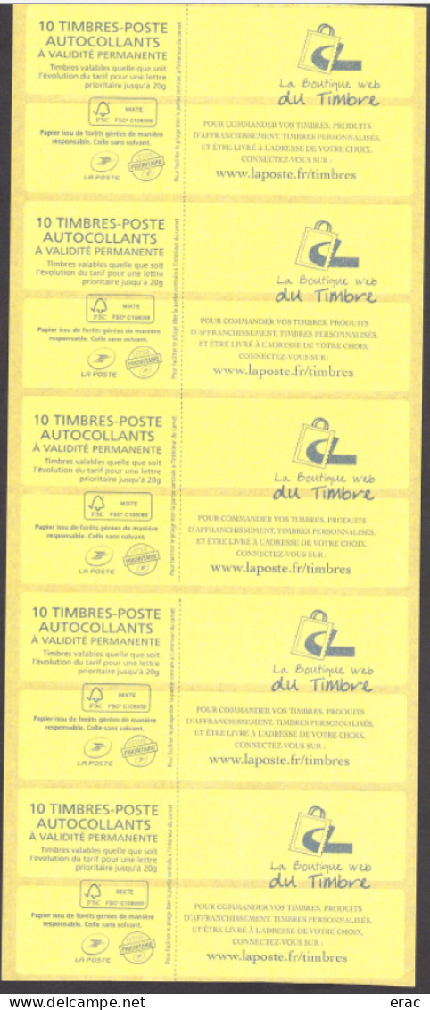 France - Roulette De 5 Carnets 851-C4b - Date 08.08.13 - Neufs ** - Marianne De Ciappa & Kawena - SAGEM - Booklets