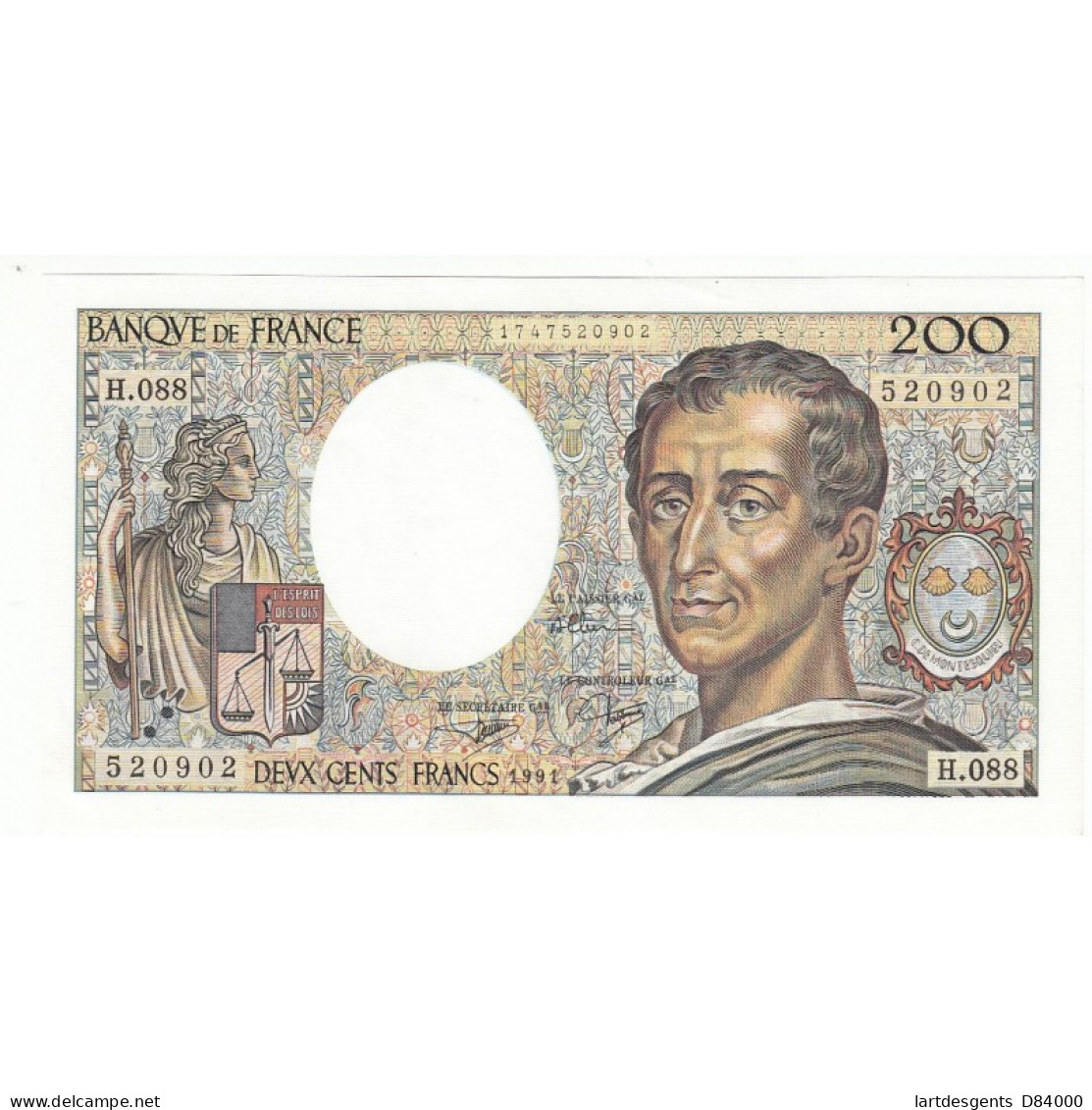 200 Francs MONTESQUIEU 1991 Fayette 70.11 SPL+ - 200 F 1981-1994 ''Montesquieu''