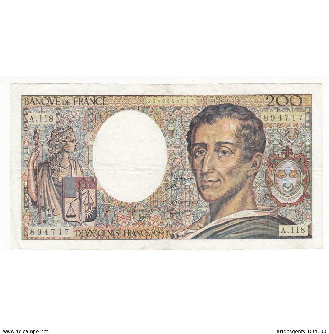 200 Francs MONTESQUIEU 1992 Fayette 70.12 - 200 F 1981-1994 ''Montesquieu''