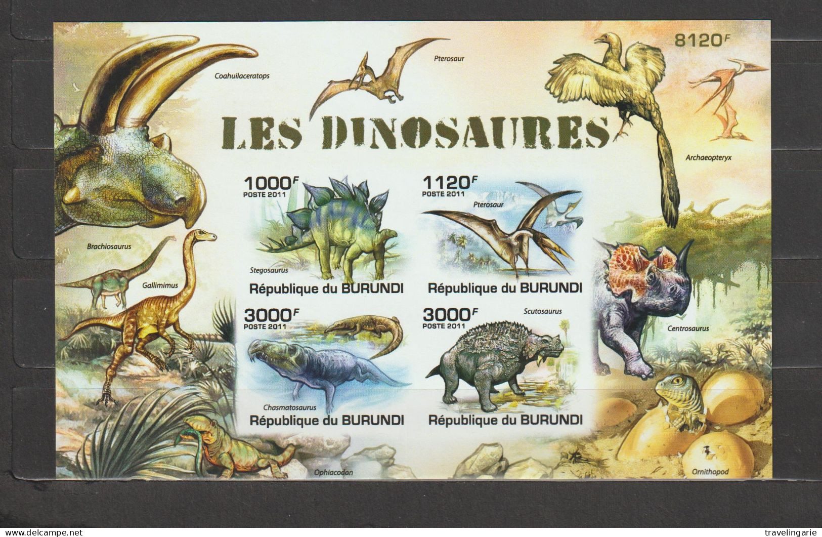 Burundi 2011 Dinosaurs / Les Dinosaures S/S Imperforate / ND MNH/** - Blokken & Velletjes