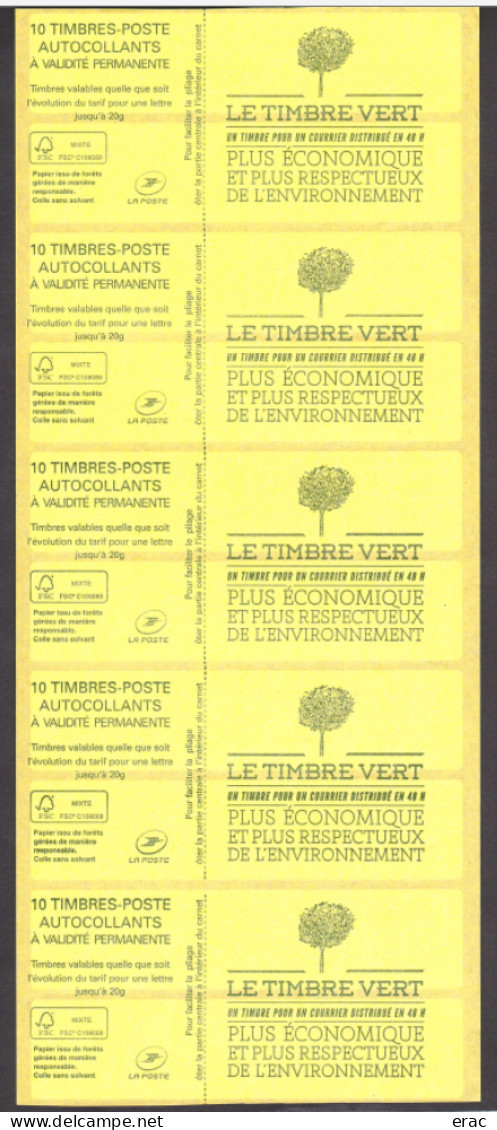 France - Roulette De 5 Carnets 858-C2b - Date 08.07.13 - Neufs ** - Marianne De Ciappa & Kawena - SAGEM - Booklets