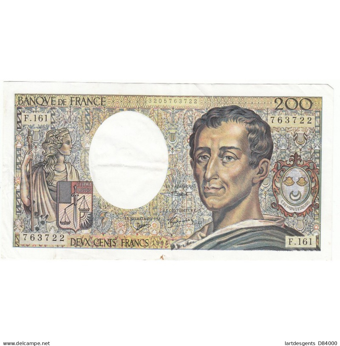 200 Francs MONTESQUIEU 1994 Fayette 71.1 TTB - 200 F 1981-1994 ''Montesquieu''