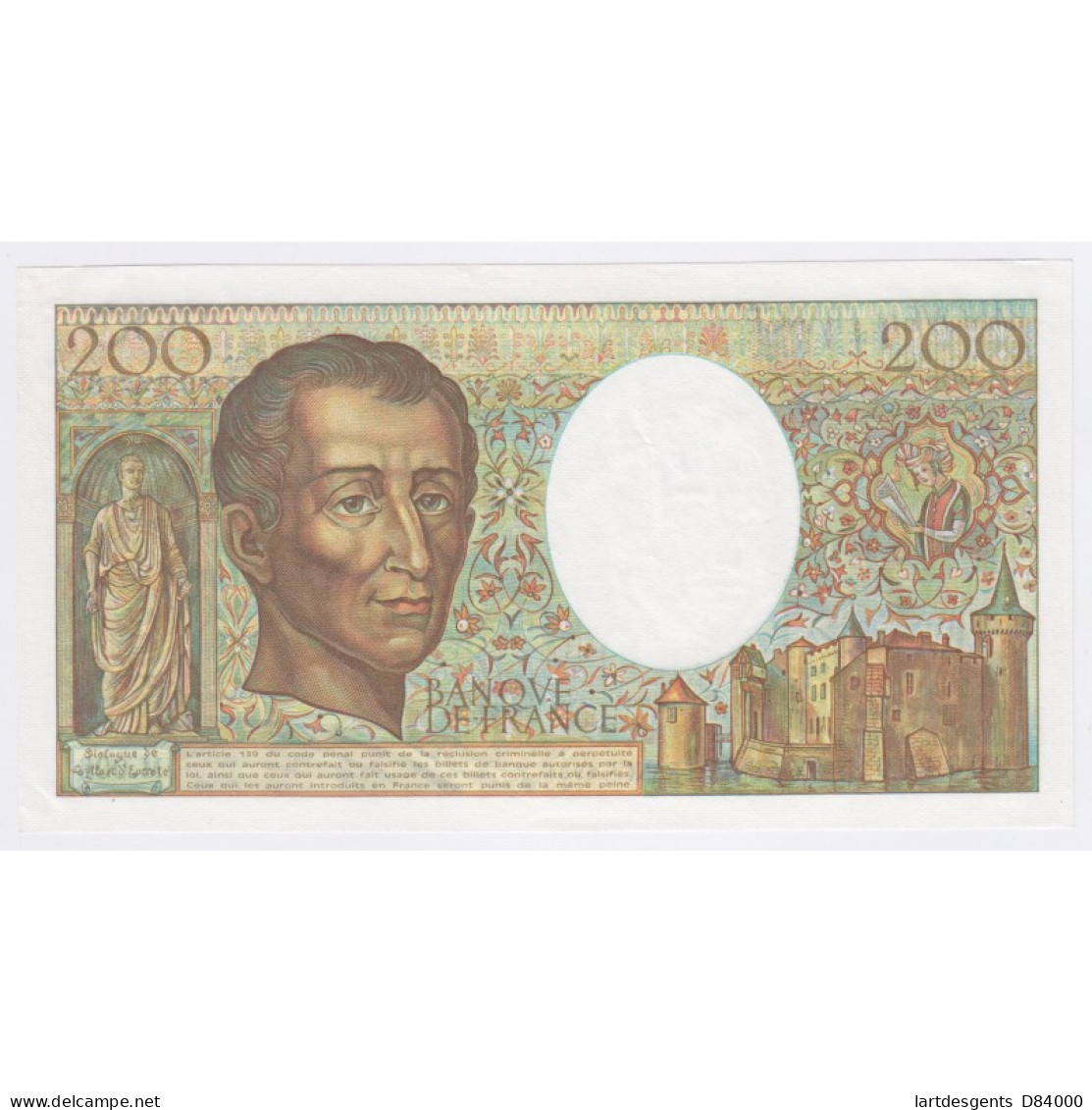 France 200 Francs Montesquieu 1981, M.006 903430, Neuf, Cote 80 Euros, Lartdesgents - 200 F 1981-1994 ''Montesquieu''