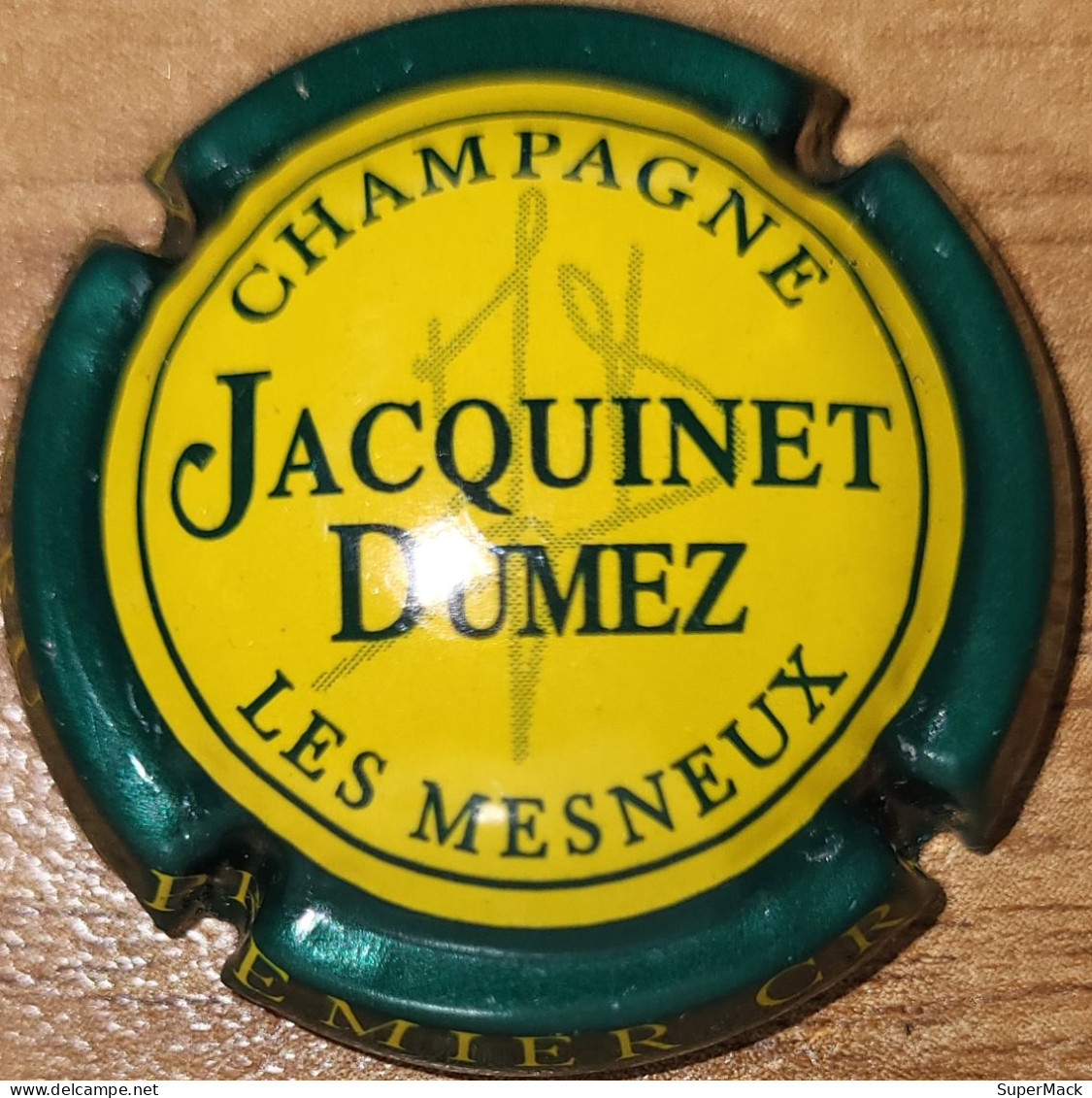 Capsule Champagne JACQUINET-DUMEZ Série - Nom Horizontal En Gros, Vert Foncé & Jaune Nr 08 - Autres & Non Classés