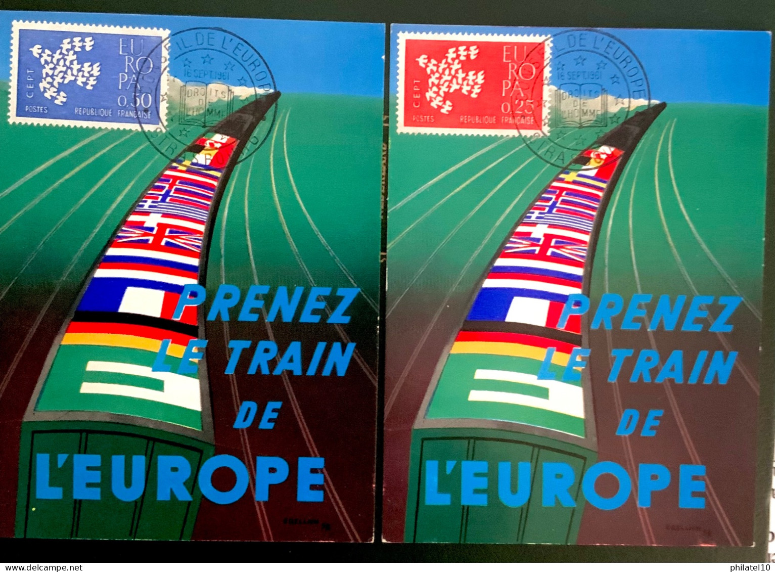 1961 FRANCE - CONSEIL DE L’EUROPE - PRENEZ LE TRAIN DE L’EUROPE - 1960-1969