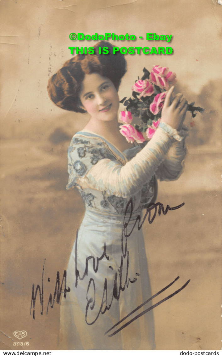 R418618 E. A. S. 3113 6. Woman. Flowers. E. A. Schwerdtfeger. 1911 - Monde