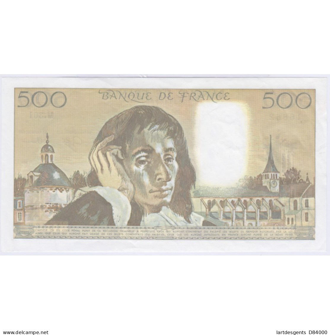 BILLET FRANCE 500 FRANCS PASCAL 2-3-1989 P/NEUF L'ART DES GENTS AVIGNON - 500 F 1968-1993 ''Pascal''