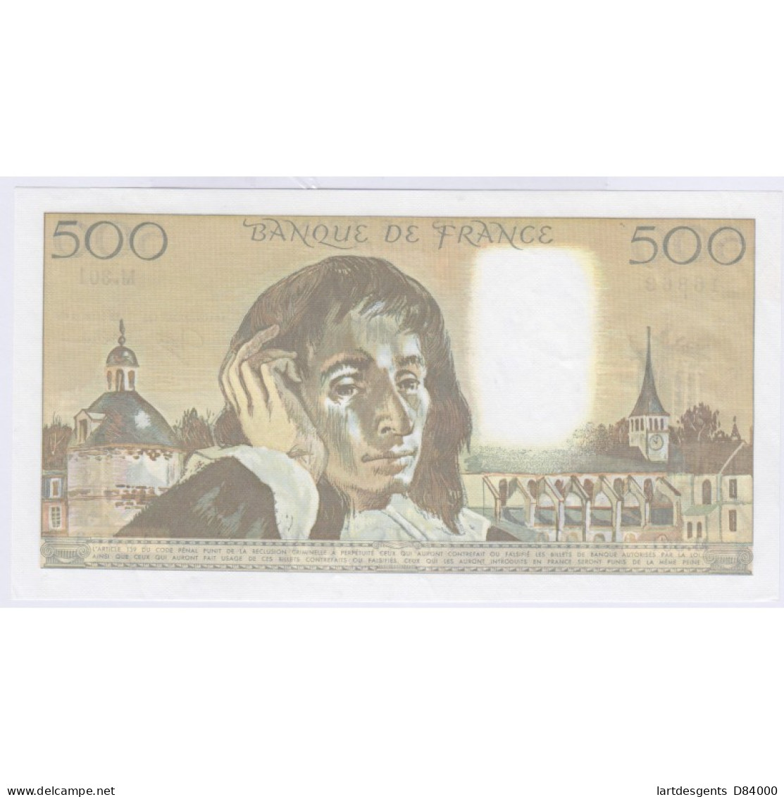 BILLET FRANCE 500 FRANCS PASCAL 2-3-1989 P/NEUF L'ART DES GENTS AVIGNON - 500 F 1968-1993 ''Pascal''