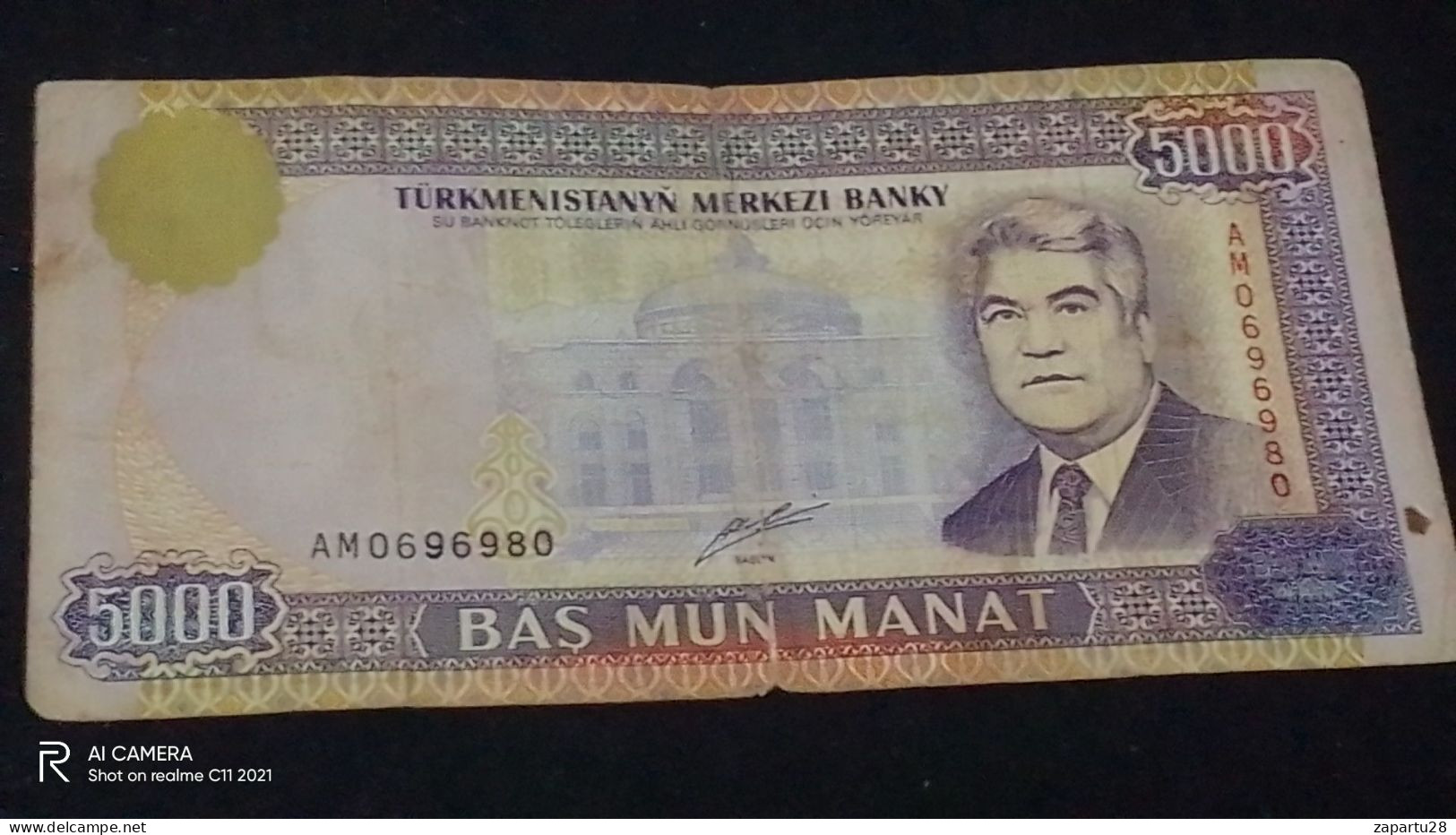 TÜRKMENİSTAN--    5000    MANAT           VF - Turkménistan