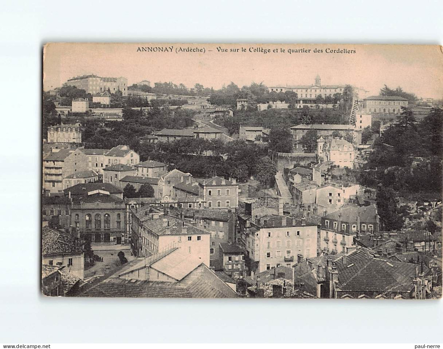 ANNONAY : Vue Sur Le Collège Et Le Quartier Des Cordeliers - état - Annonay