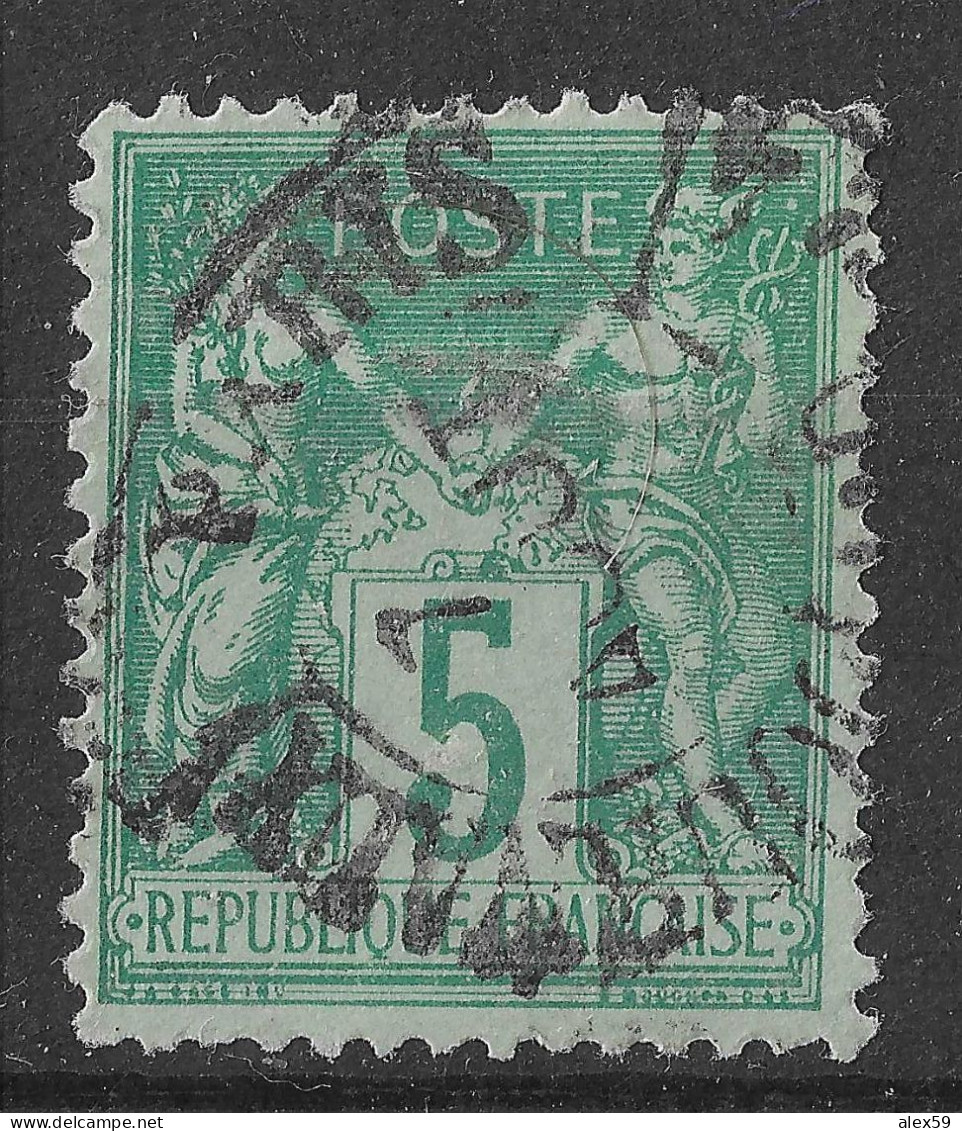 Lot N°50 N°75, Oblitéré Cachet à Date PARIS JOURNAUX PP 24 RUE DE CLERY - 1876-1898 Sage (Type II)