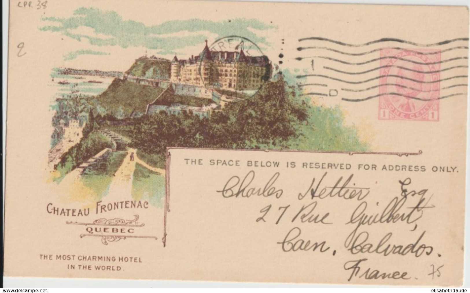 CANADA - 1913 - CP ENTIER ILLUSTREE PUB. PACIFIC RAILWAY COMPANY (CHATEAU FRONTENAC) ! De MONTREAL => CAEN - 1903-1954 Kings