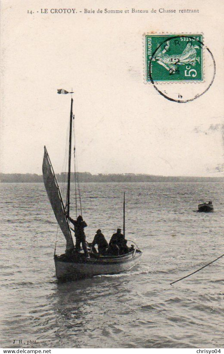 4V4Sb   80 Le Crotoy Bateau De Chasse Rentrant Chasseurs En Baie De Somme - Le Crotoy