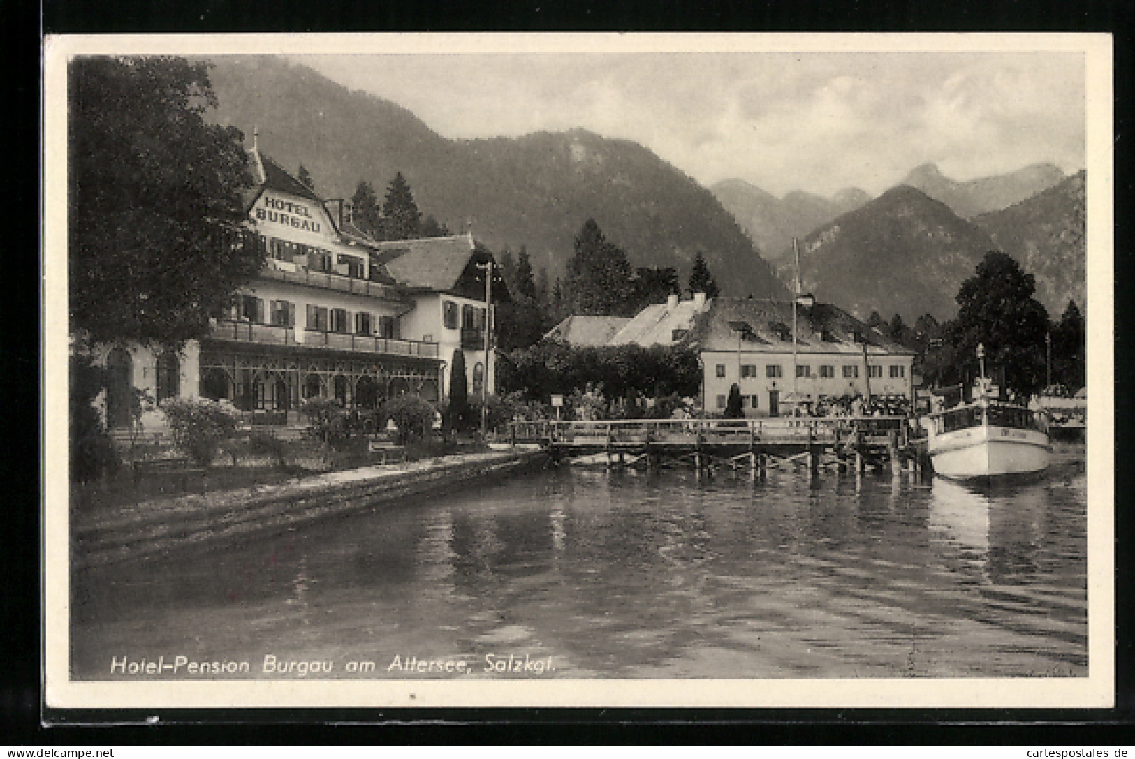 AK Burgau Am Attersee, Landungssteg Am Hotel  - Sonstige & Ohne Zuordnung