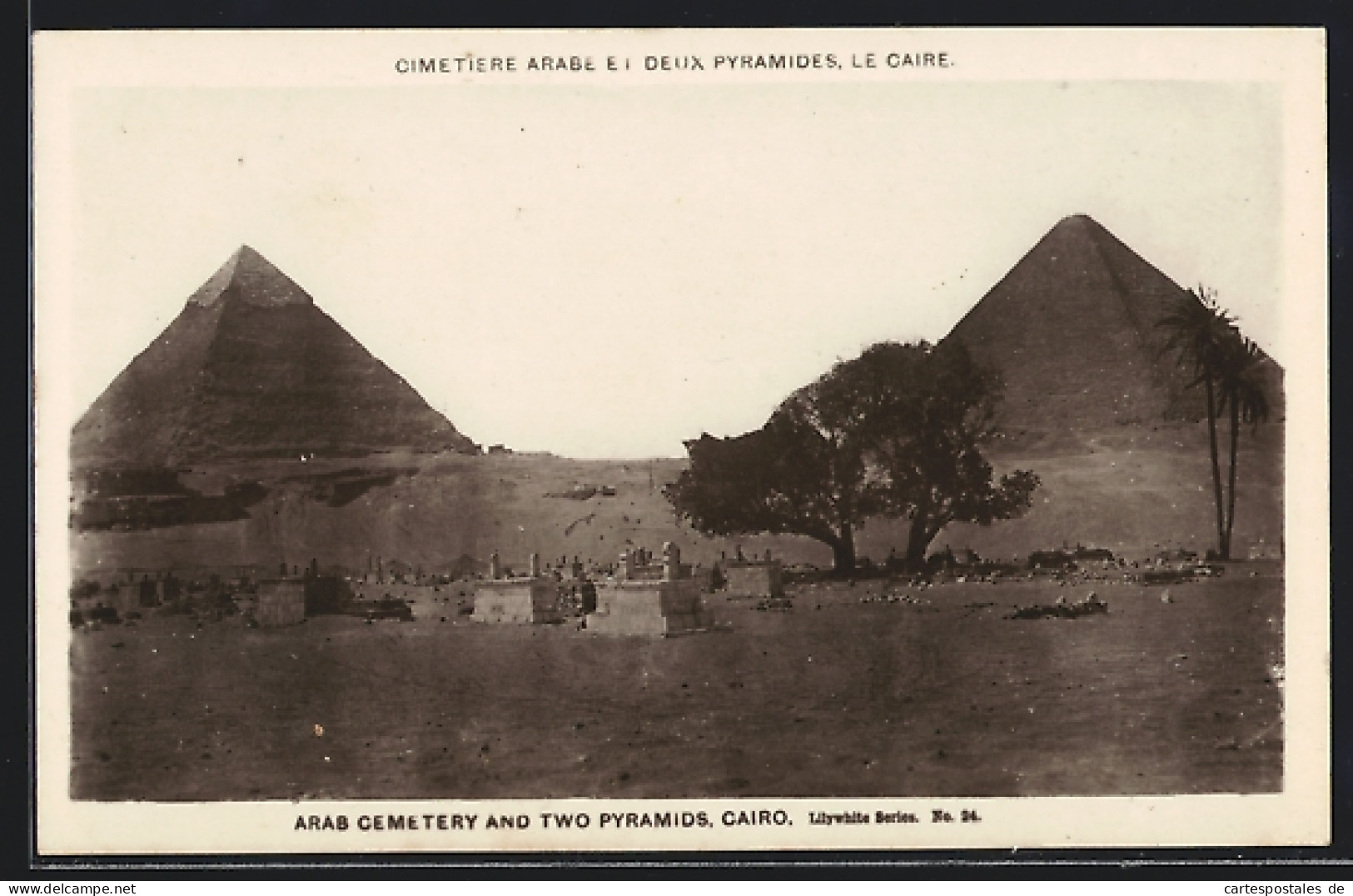 CPA Cairo, Arab Cemetery And Two Pyramids  - Other & Unclassified