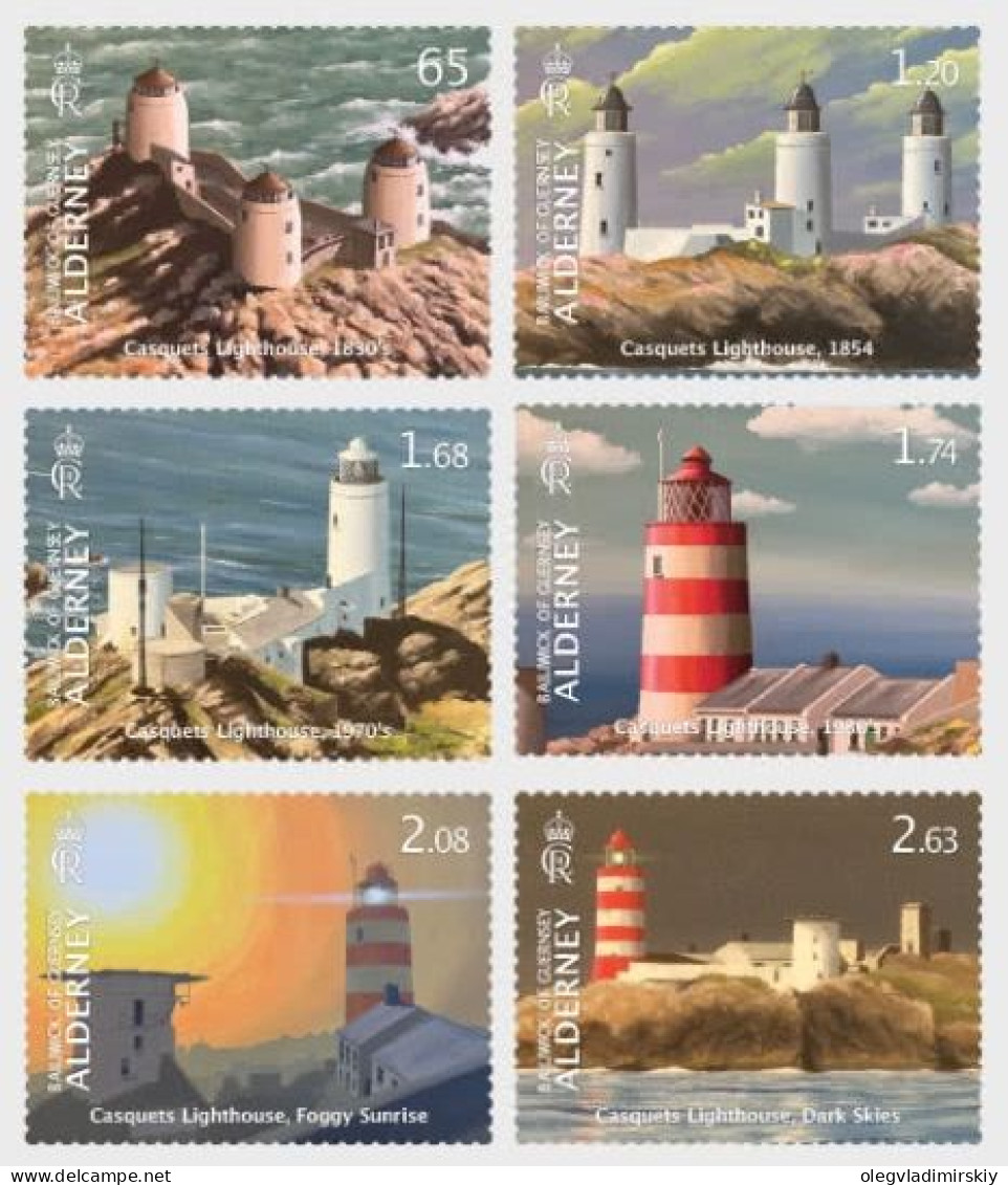 Alderney 2024 300 Years Casquets Lighthouse Lighthouses Set Of 6 Stamps MNH - Phares