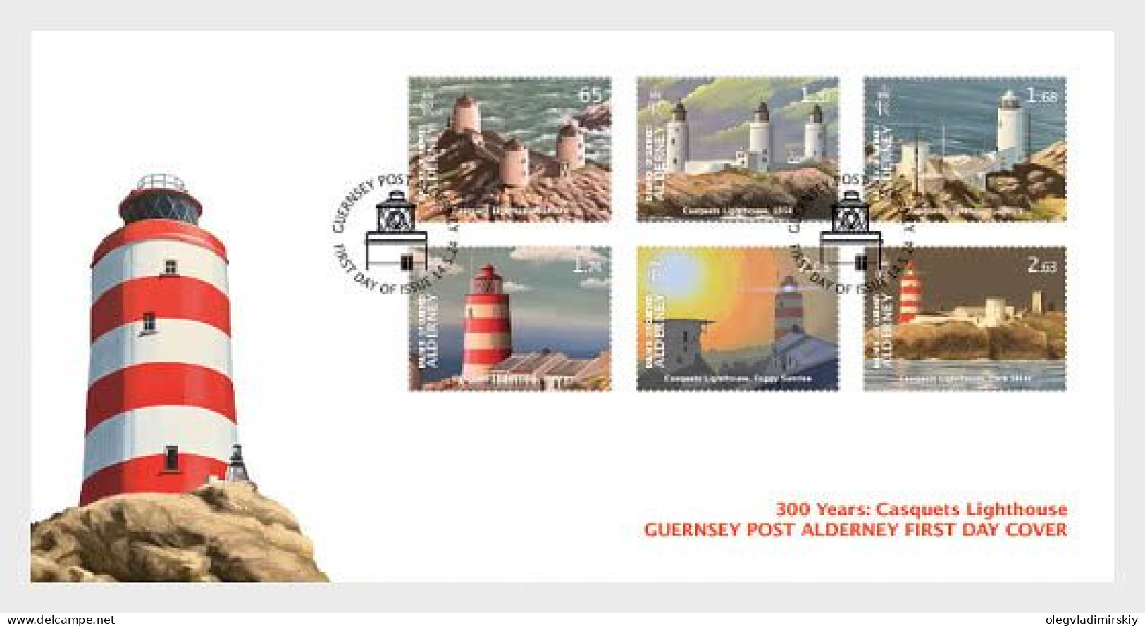 Alderney 2024 300 Years Casquets Lighthouse Lighthouses FDC - Phares