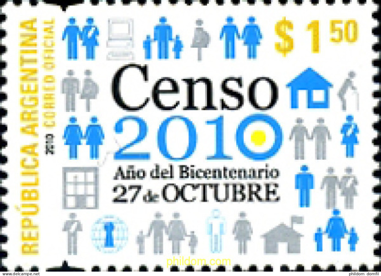 254467 MNH ARGENTINA 2010 CENSO DE LA POBLACION Y DEL HABITAT - Neufs