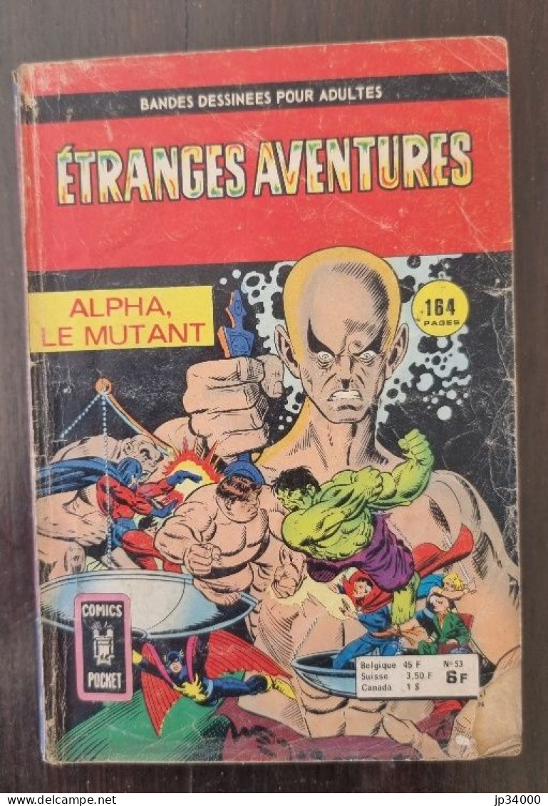 ETRANGES AVENTURES N°53: Alpha Le Mutant. 1976. Comics Pocket-Aredit (1976) (B) - Piccoli Formati