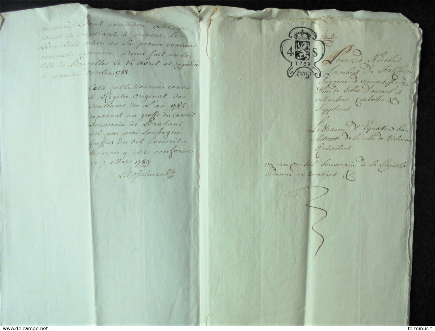 Manuscript Anno 1789: Proces De Stockhem/d'Eynatten - Manuscripts