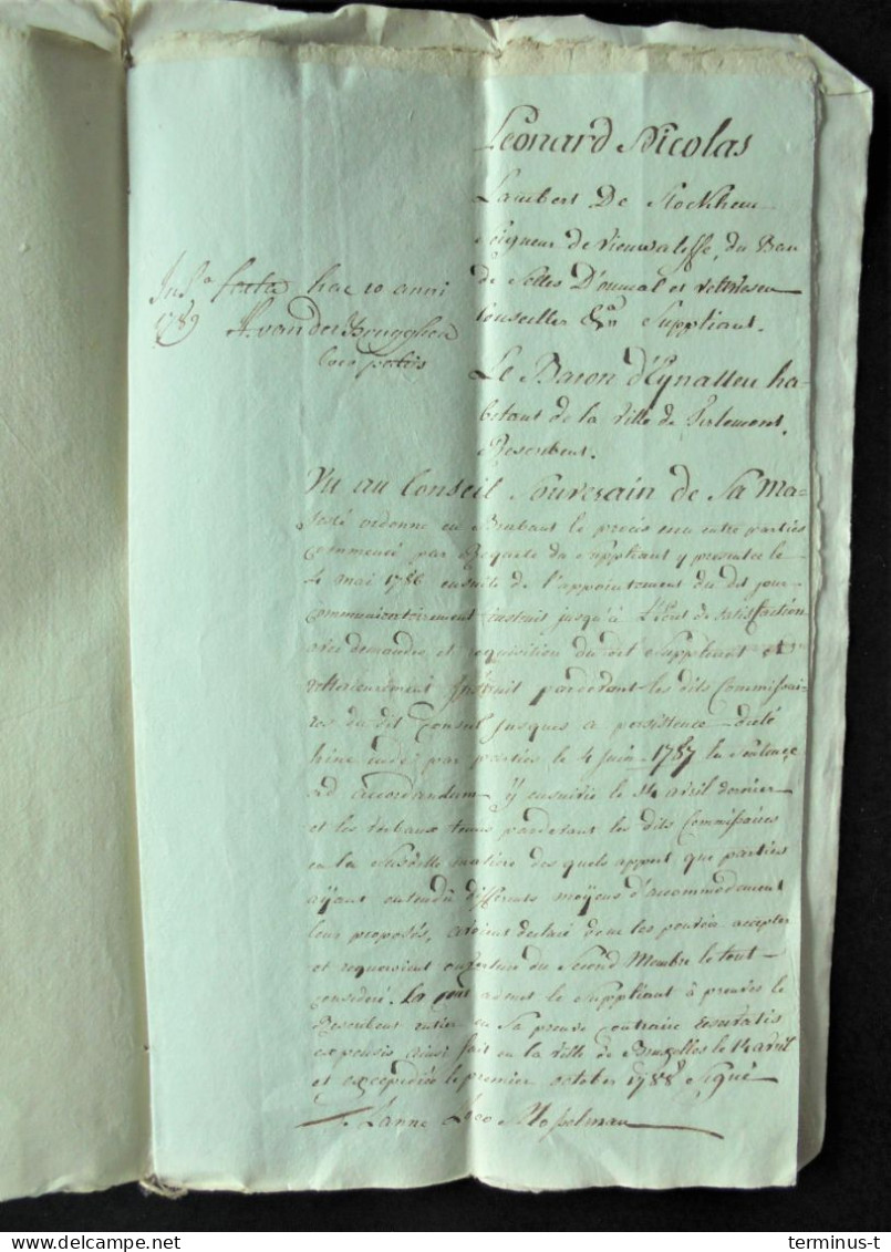 Manuscript Anno 1789: Proces De Stockhem/d'Eynatten - Manuscrits