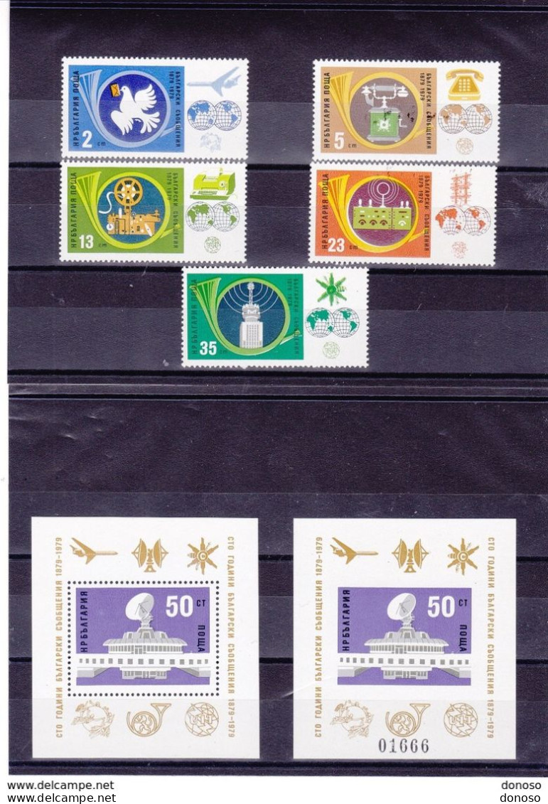 BULGARIE 1979 COMMUNICATIONS Yvert 2446-2450 + BF 81-81a, Michel 2770-2774 + Bl 88-88B NEUF** MNH Cote 32 Euros - Ungebraucht