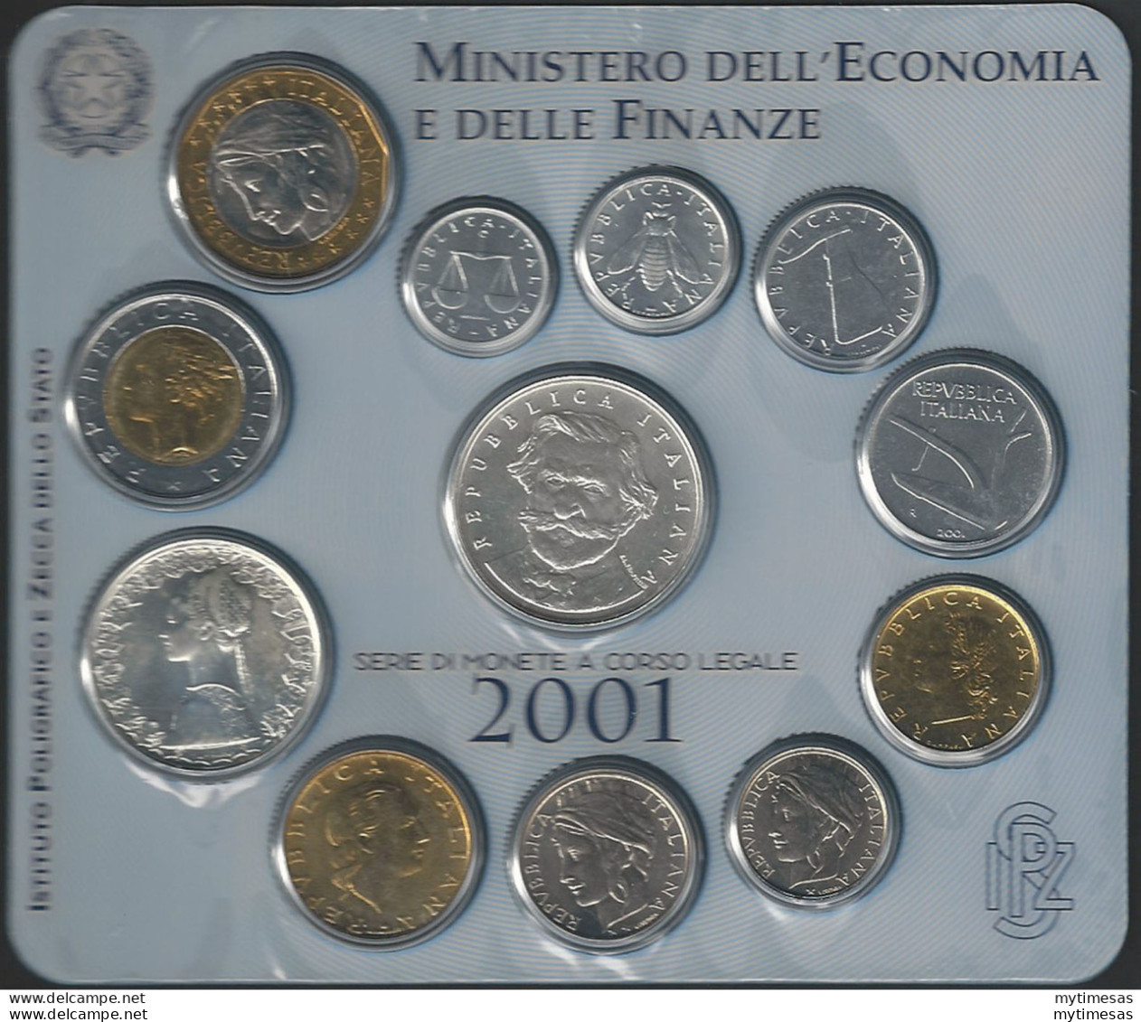 2001 Italia Divisionale 12 Monete FDC-BU - Altri & Non Classificati