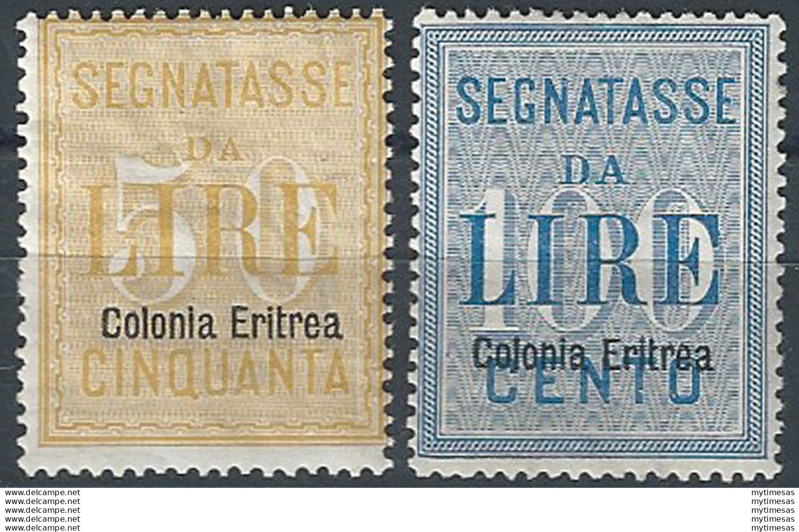 1903 Eritrea Segnatasse 2v. MNH Sassone N. 12/13 - Other & Unclassified