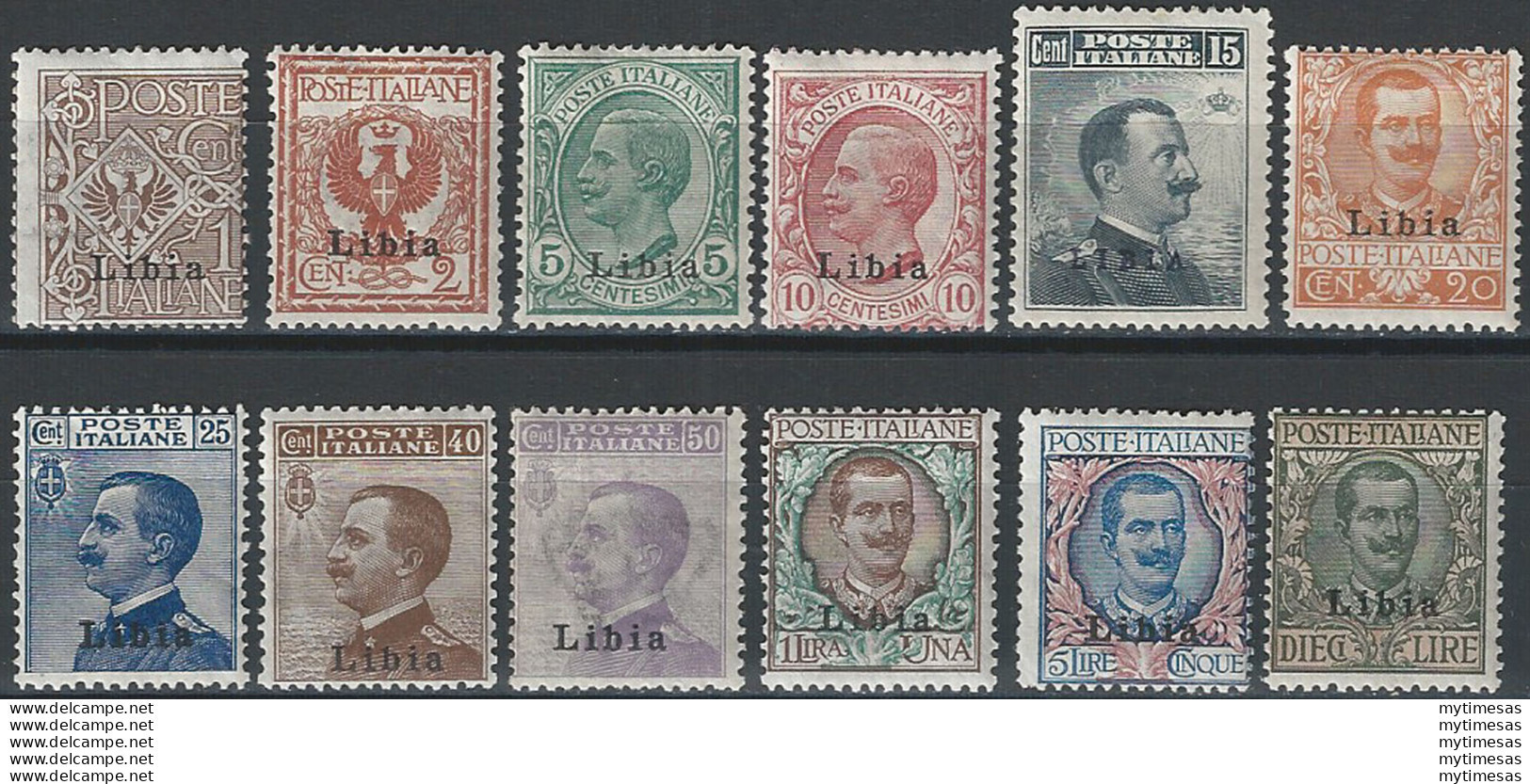1912-15 Libia Ordinaria 12v. MNH Sassone N. 1/12 - Sonstige & Ohne Zuordnung