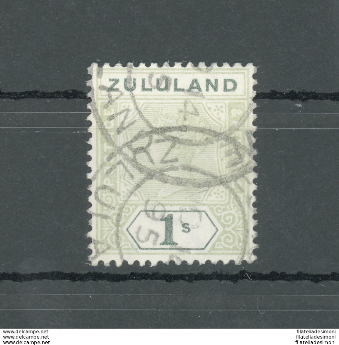 1888-93 Zululand - South Africa - Stanley Gibbons N. 10 - 1 Scellino Dull Green - Usato - Other & Unclassified