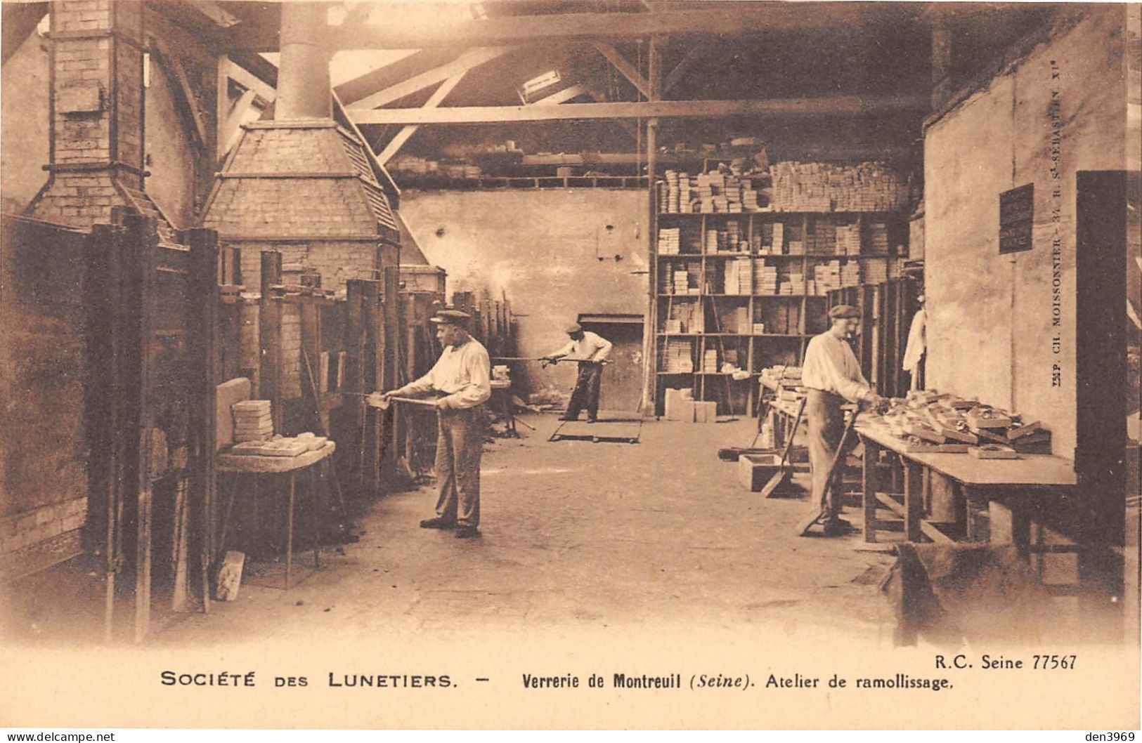 Verrerie De MONTREUIL (Seine-Saint-Denis) - Société Des Lunetiers - Atelier De Ramolissage - Ecrit (2 Scans) - Montreuil
